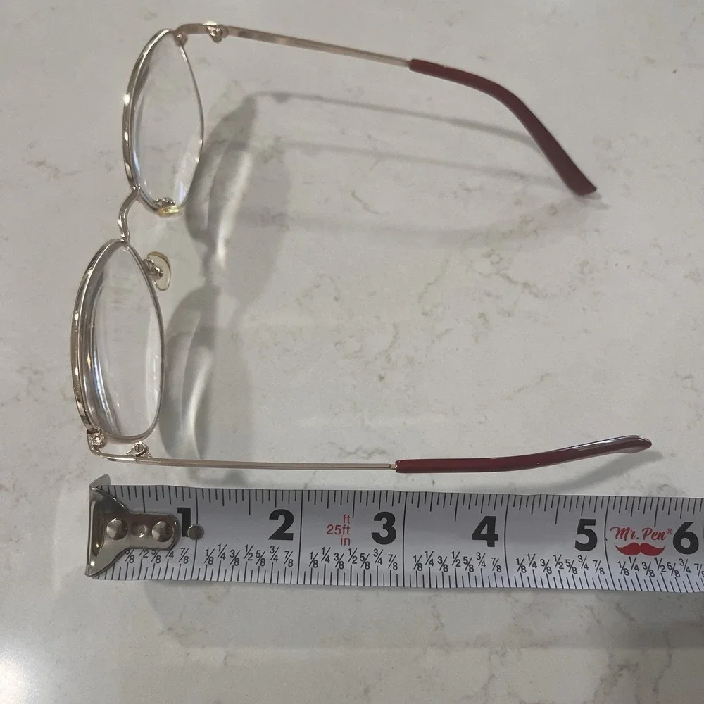 Oxford Lane Queensbury Eyeglass Frame Only Aviator Gold Color Burgundy 54 17 135